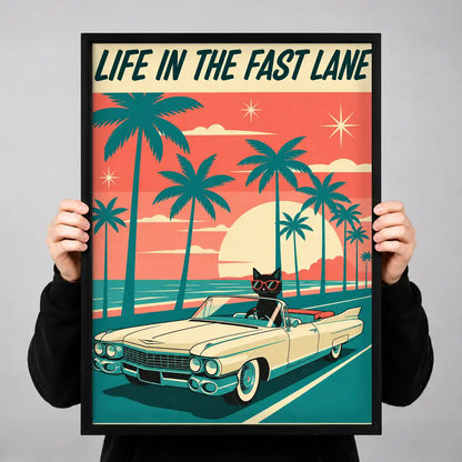 Fast Lane Beach Cat Wall Art 3