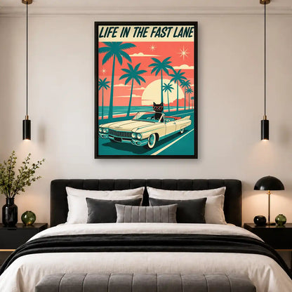 Fast Lane Beach Cat Wall Art 4