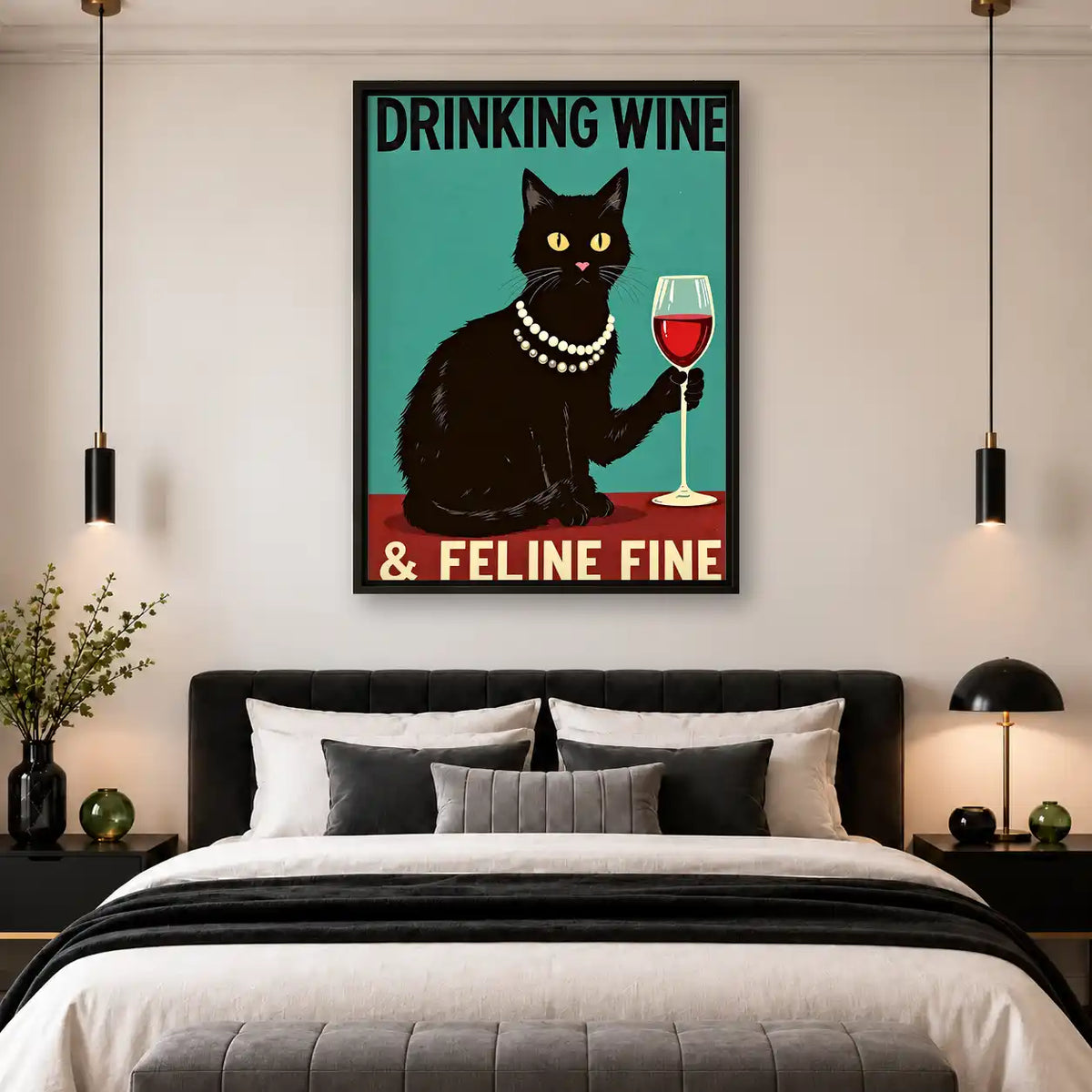Feline Fine Wine Cat Wall Art 4