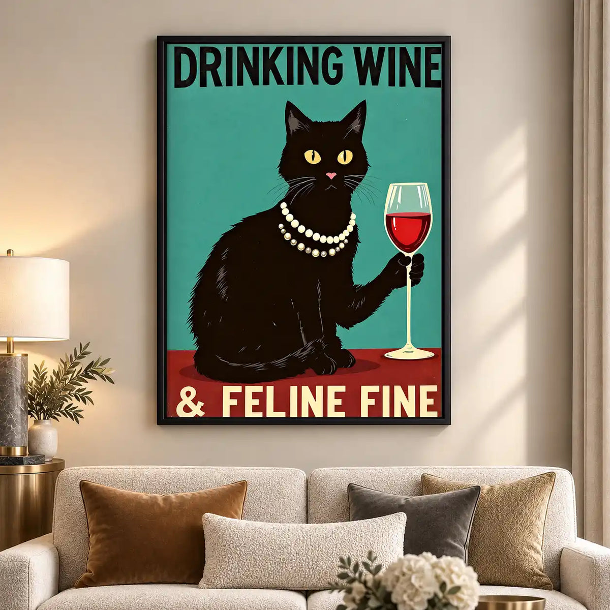 Feline Fine Wine Cat Wall Art 5