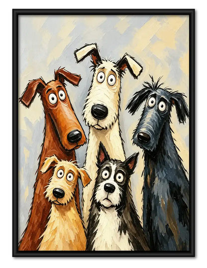Five Funny Dog Pack Wall Art 1