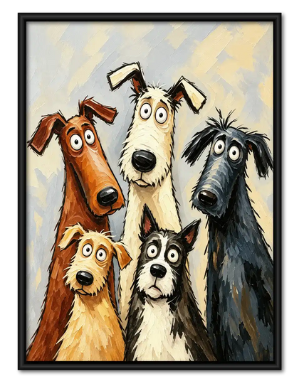 Five Funny Dog Pack Wall Art