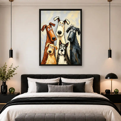 Five Funny Dog Pack Wall Art 4