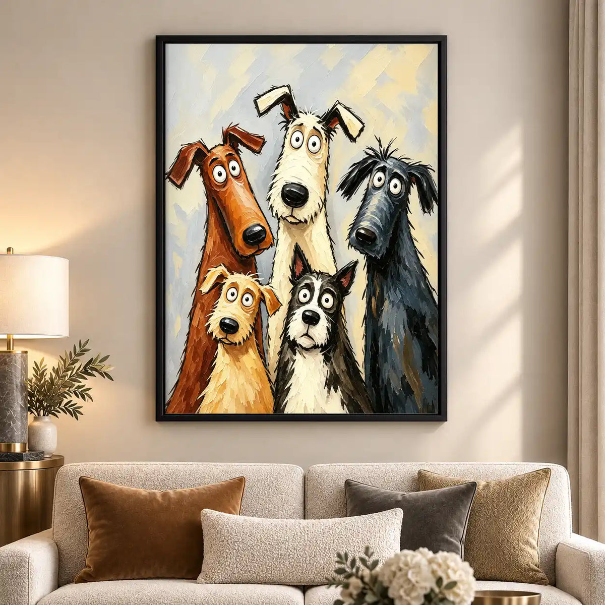 Five Funny Dog Pack Wall Art 5