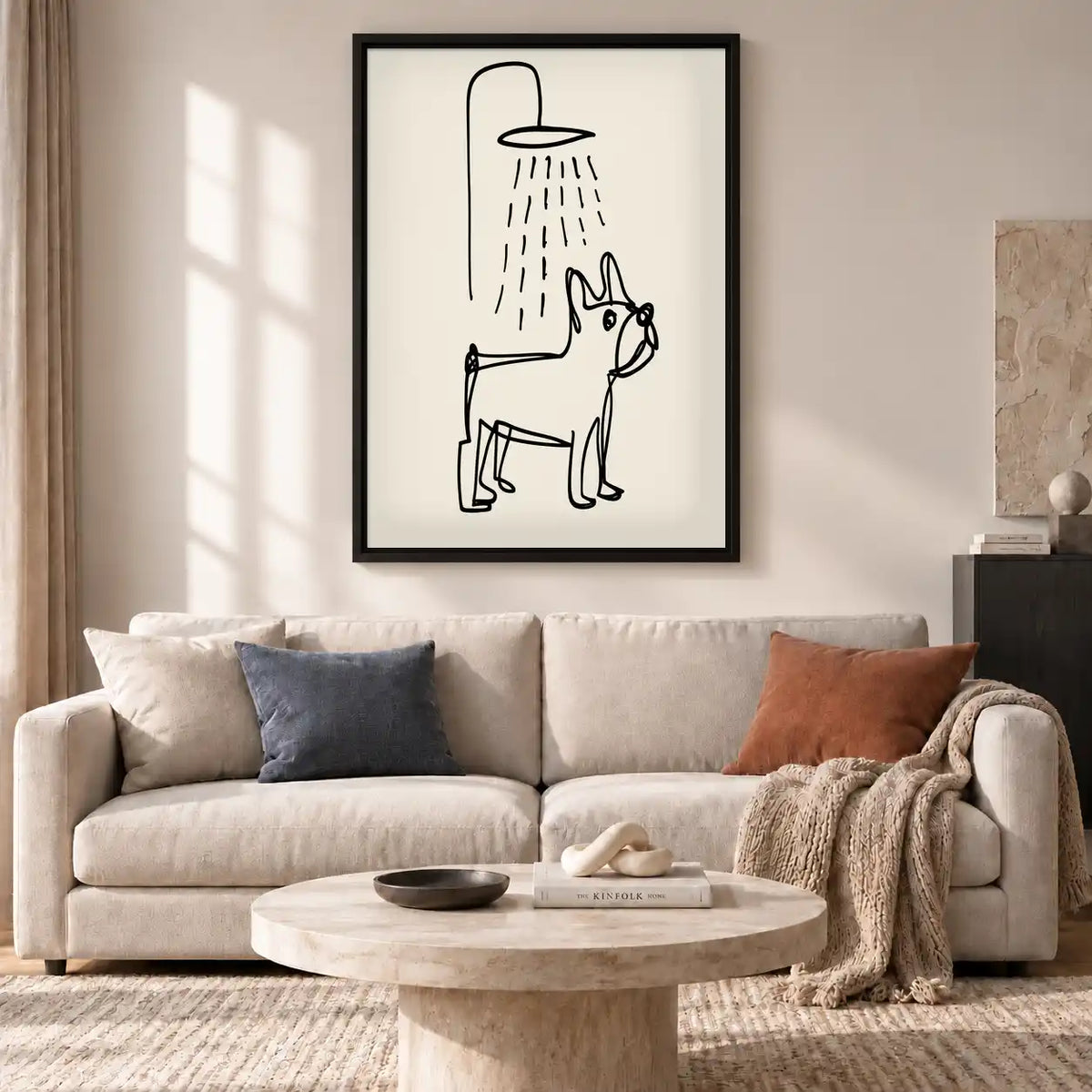 French Bulldog Under Shower Wall Art 2