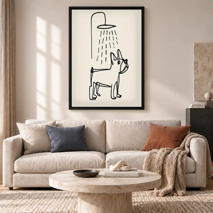 French Bulldog Under Shower Wall Art 2