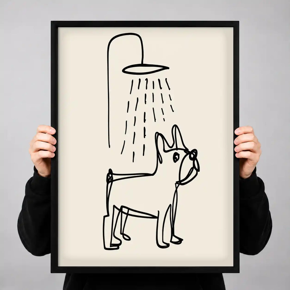 French Bulldog Under Shower Wall Art 3