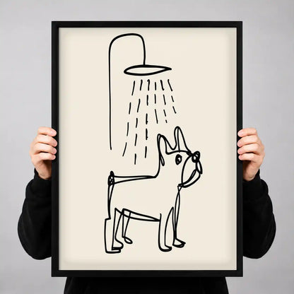 French Bulldog Under Shower Wall Art 3