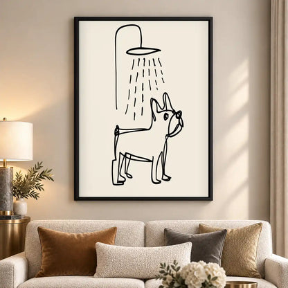 French Bulldog Under Shower Wall Art 5