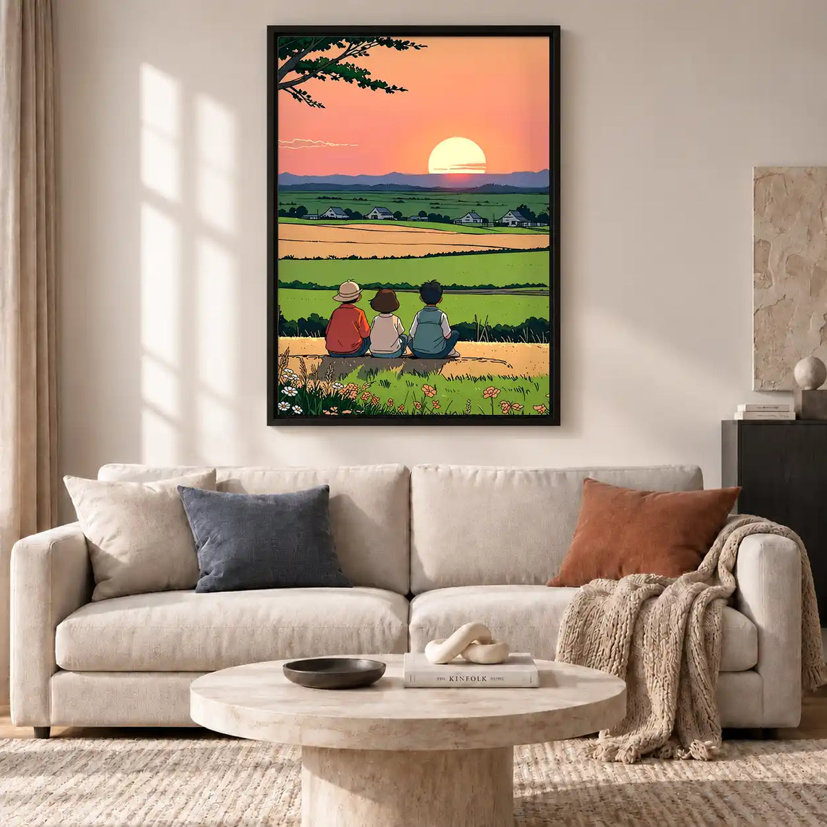Friends Watching Country Sunset Wall Art 2