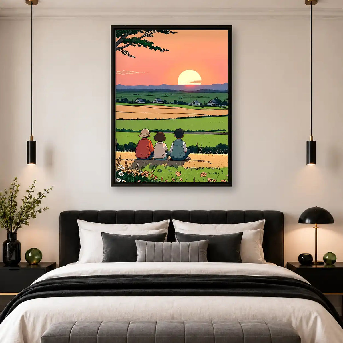 Friends Watching Country Sunset Wall Art 4