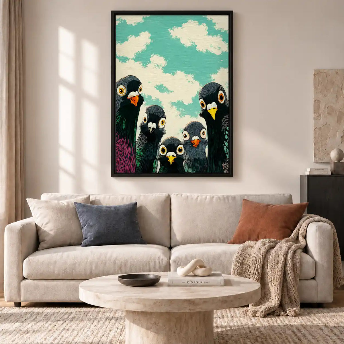 Funny Pigeon Crowd Wall Art 2