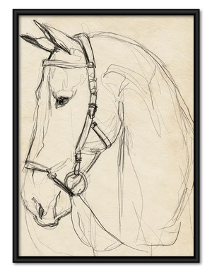 Gentle Horse Head Sketch Wall Art