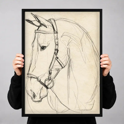 Gentle Horse Head Sketch Wall Art 3