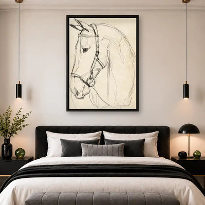Gentle Horse Head Sketch Wall Art 4
