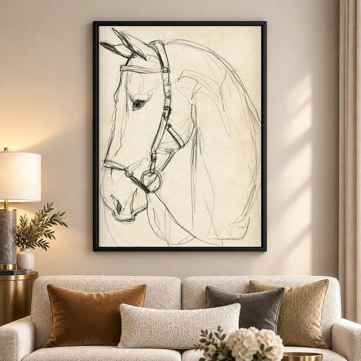 Gentle Horse Head Sketch Wall Art 5