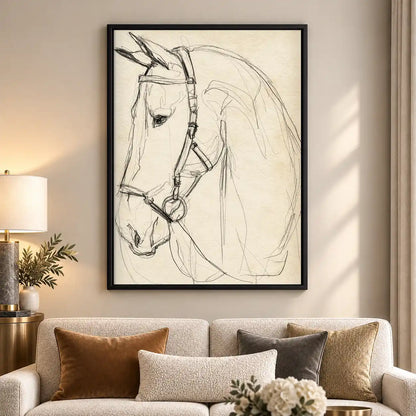 Gentle Horse Head Sketch Wall Art 5