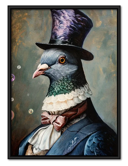 Gentleman Pigeon In Top Hat Wall Art 1