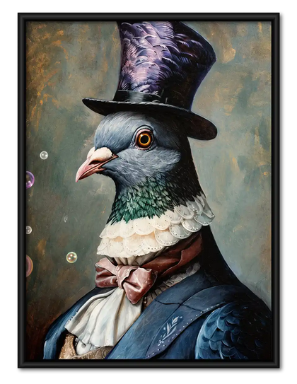 Gentleman Pigeon In Top Hat Wall Art