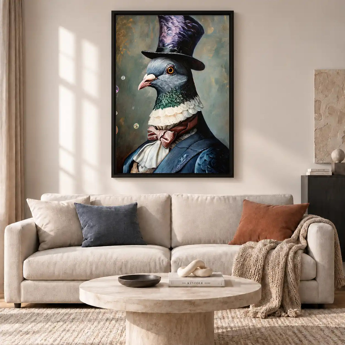 Gentleman Pigeon In Top Hat Wall Art 2