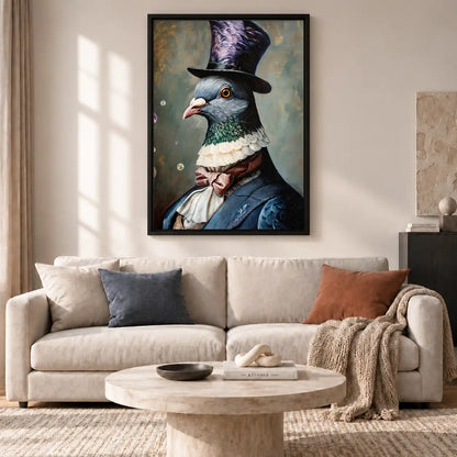 Gentleman Pigeon In Top Hat Wall Art 2