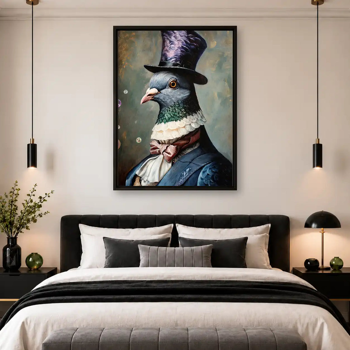 Gentleman Pigeon In Top Hat Wall Art 4