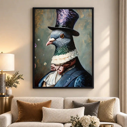 Gentleman Pigeon In Top Hat Wall Art 5