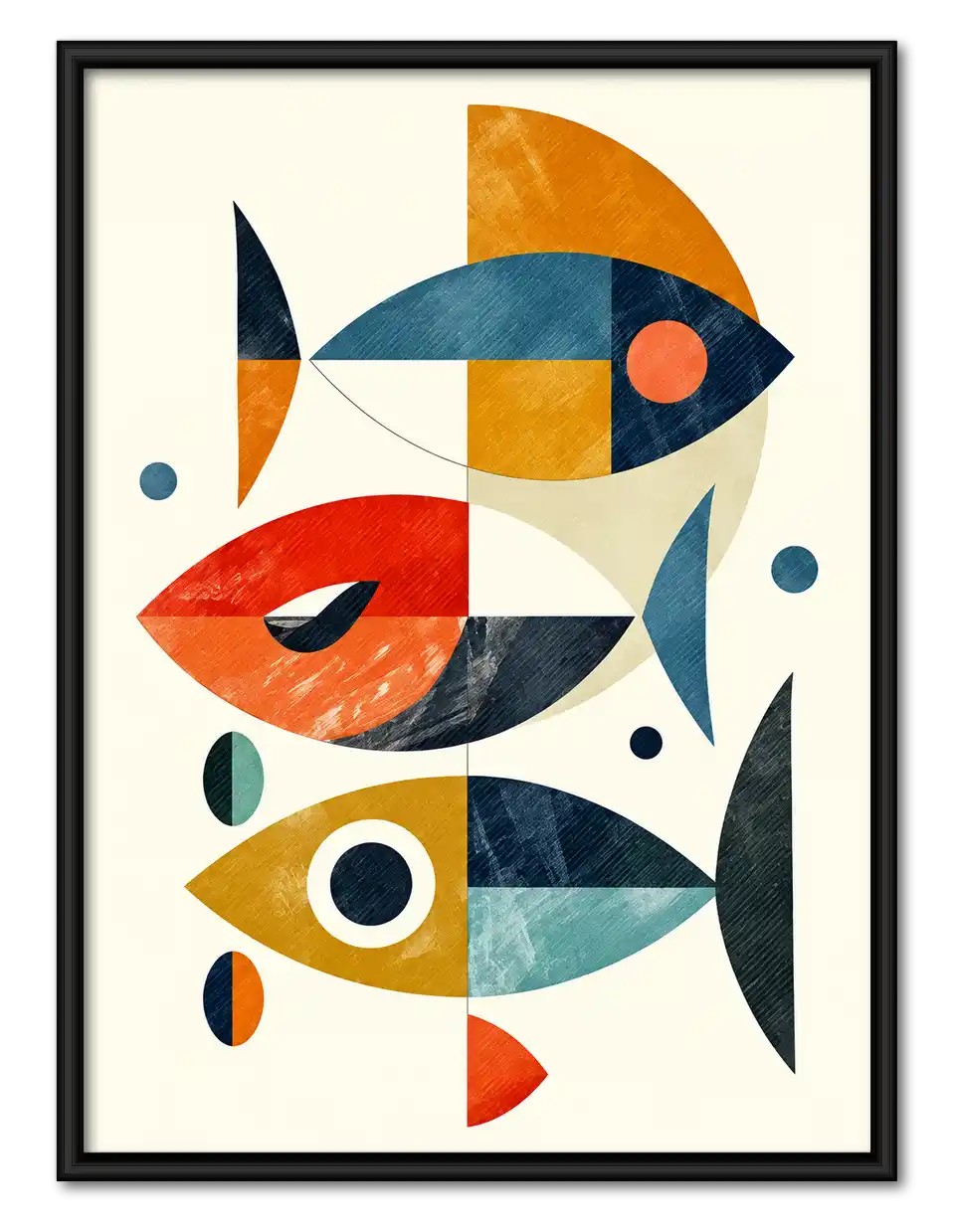 Geometric Fish School Wall Art 1