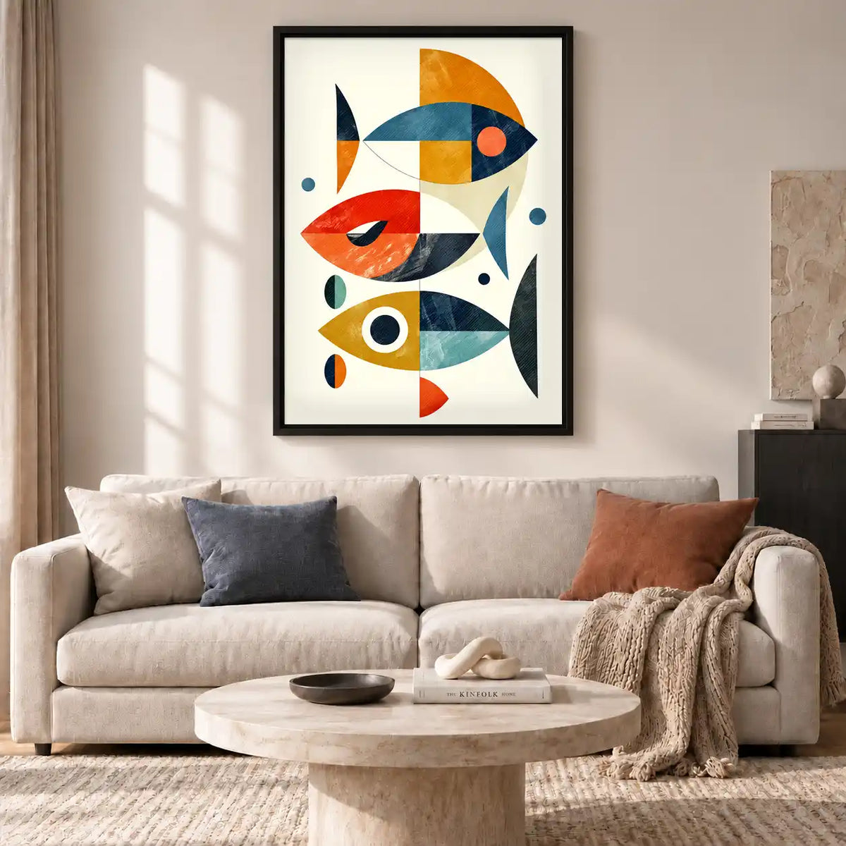 Geometric Fish School Wall Art 2