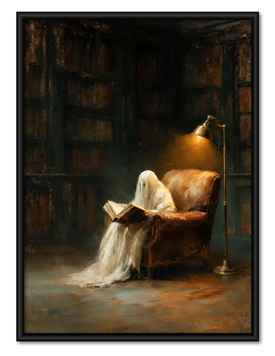 Ghost Reading In Armchair Wall Art 1