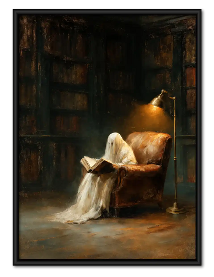 Ghost Reading In Armchair Wall Art