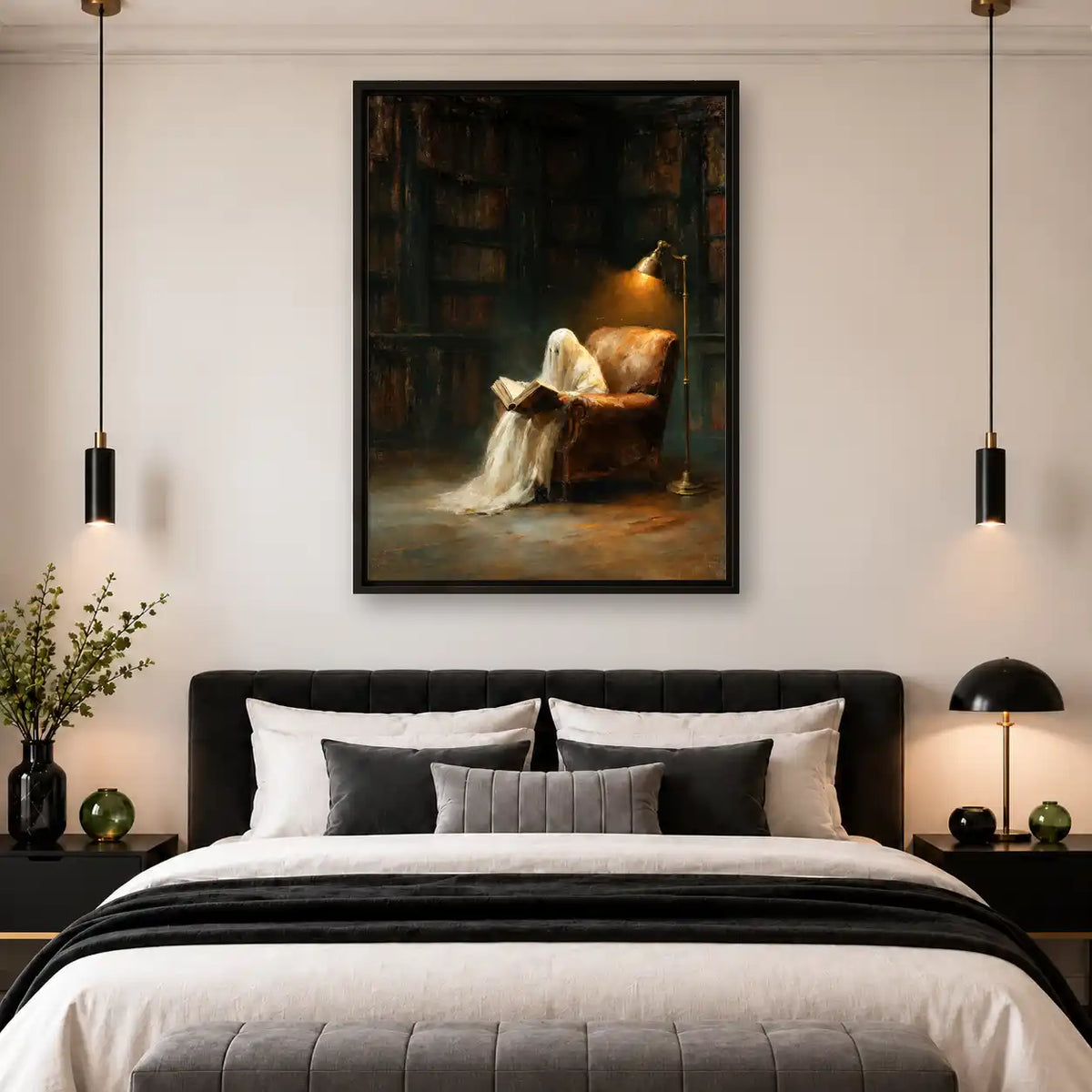 Ghost Reading In Armchair Wall Art 4