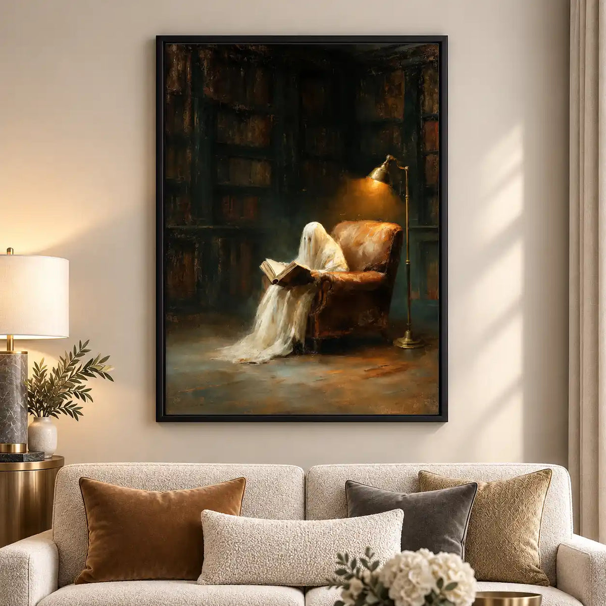 Ghost Reading In Armchair Wall Art 5