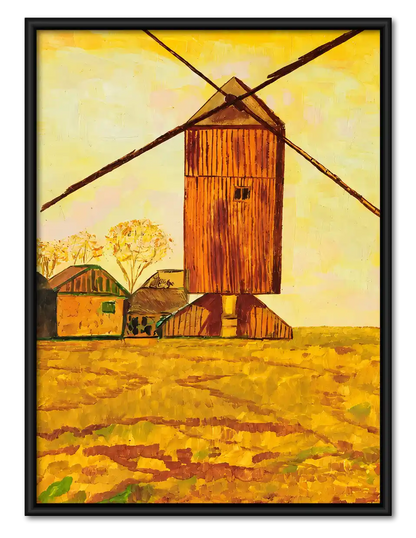 Golden Field Windmill Wall Art 1