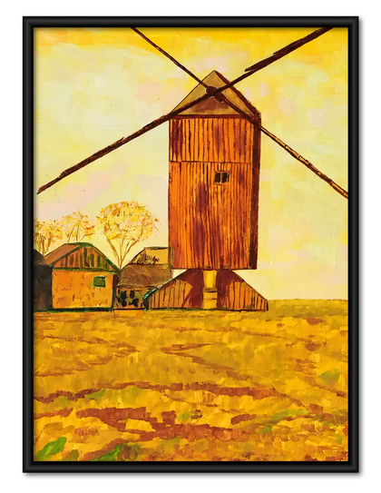 Golden Field Windmill Wall Art