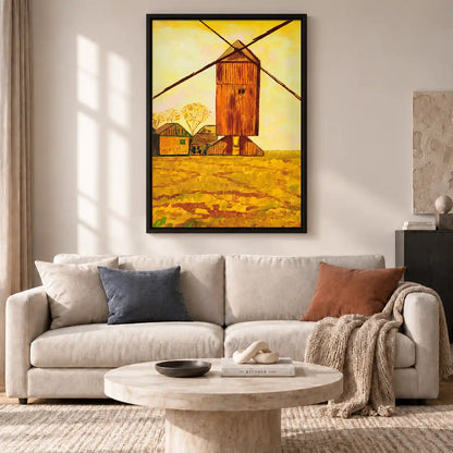 Golden Field Windmill Wall Art 2