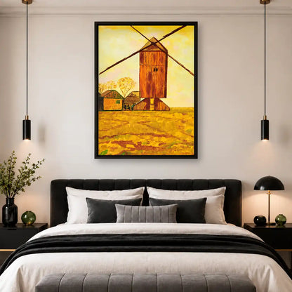 Golden Field Windmill Wall Art 4