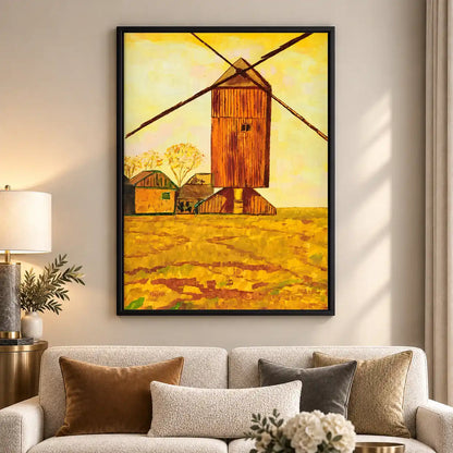 Golden Field Windmill Wall Art 5