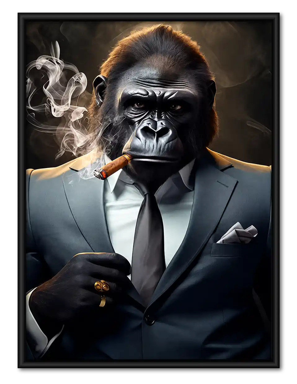 Gorilla Boss With Cigar Wall Art 1