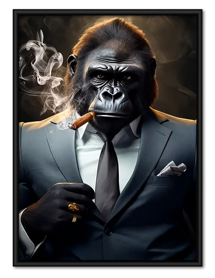 Gorilla Boss With Cigar Wall Art