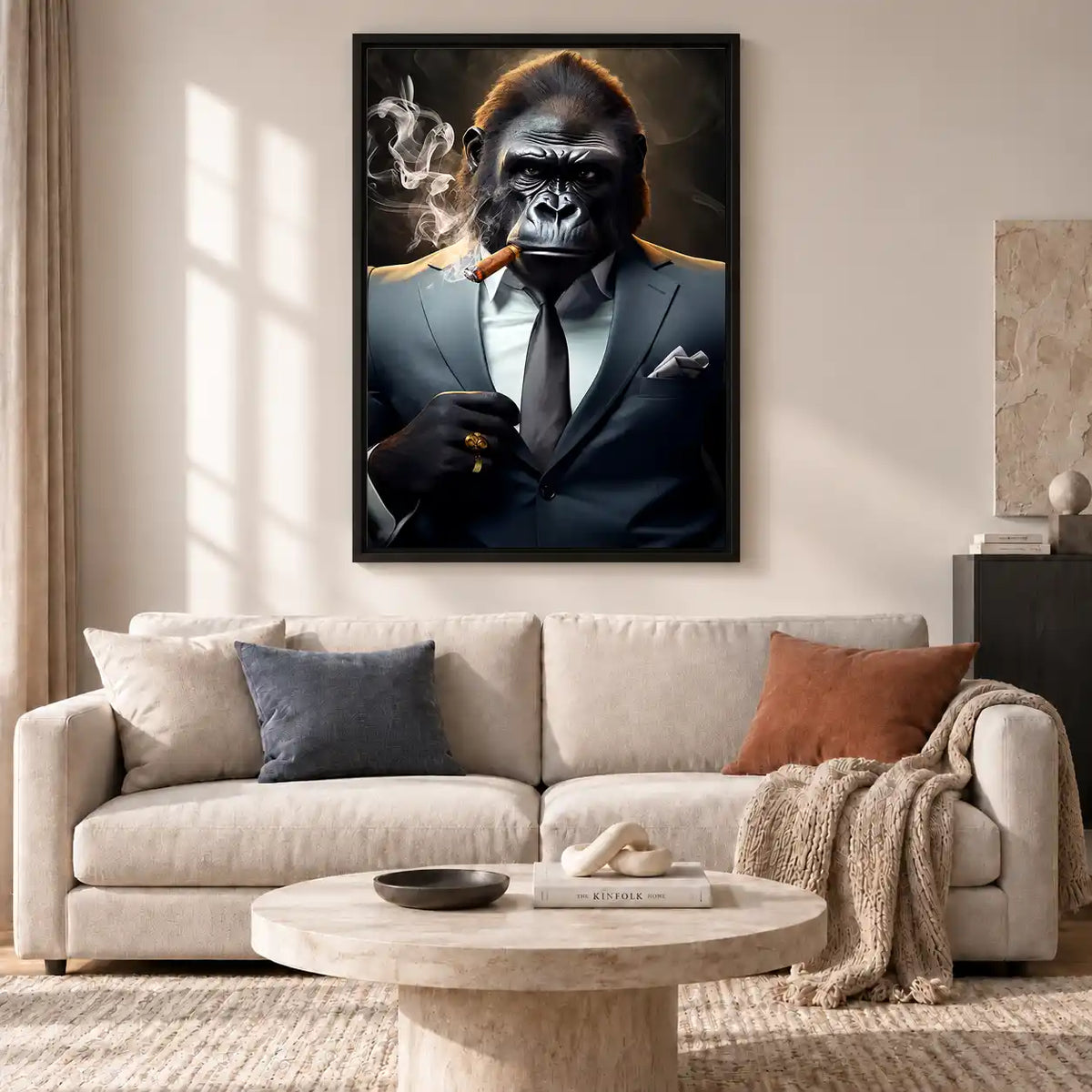 Gorilla Boss With Cigar Wall Art 2