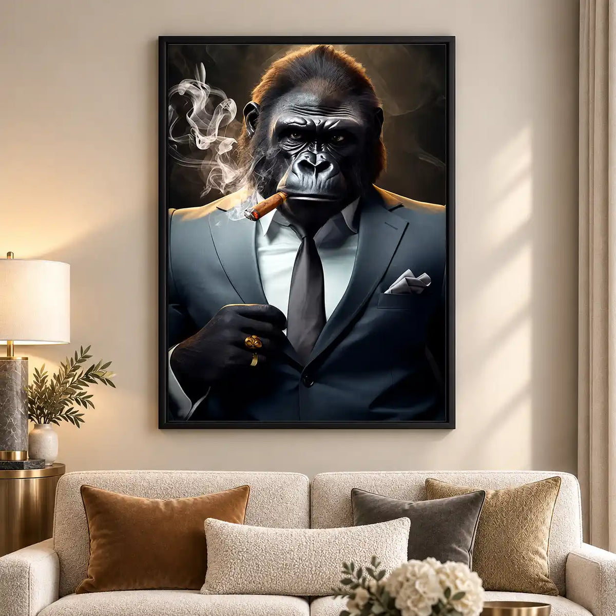 Gorilla Boss With Cigar Wall Art 5