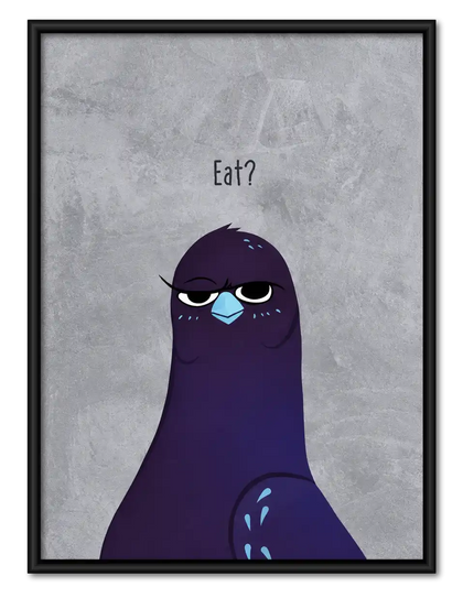 Grumpy Purple Pigeon Wall Art