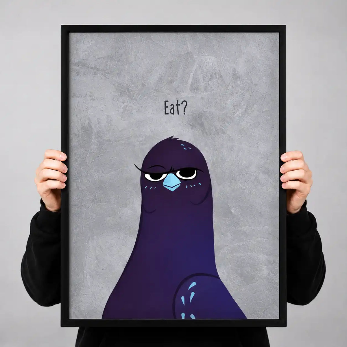Grumpy Purple Pigeon Wall Art 3