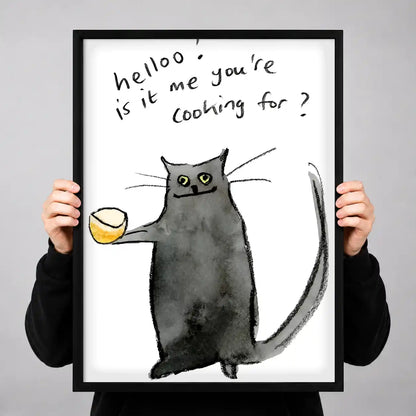 Hello Cat With Bowl Wall Art 3