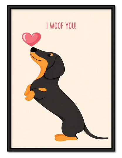 I Woof You Dachshund Wall Art 1