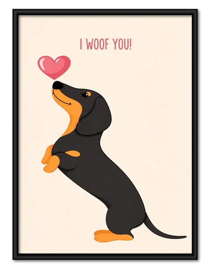I Woof You Dachshund Wall Art