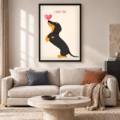 I Woof You Dachshund Wall Art 2
