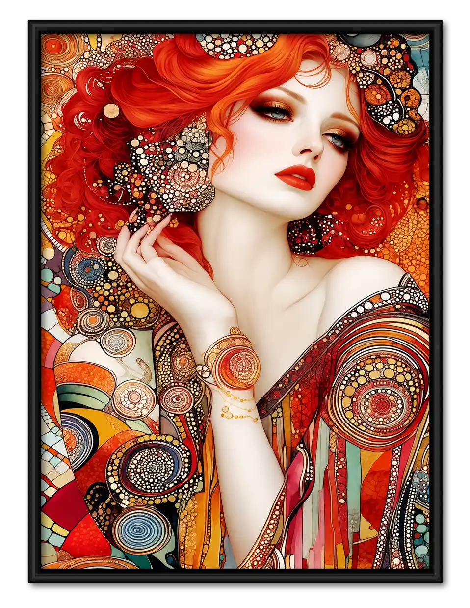 Jeweled Red Haired Muse Wall Art 1
