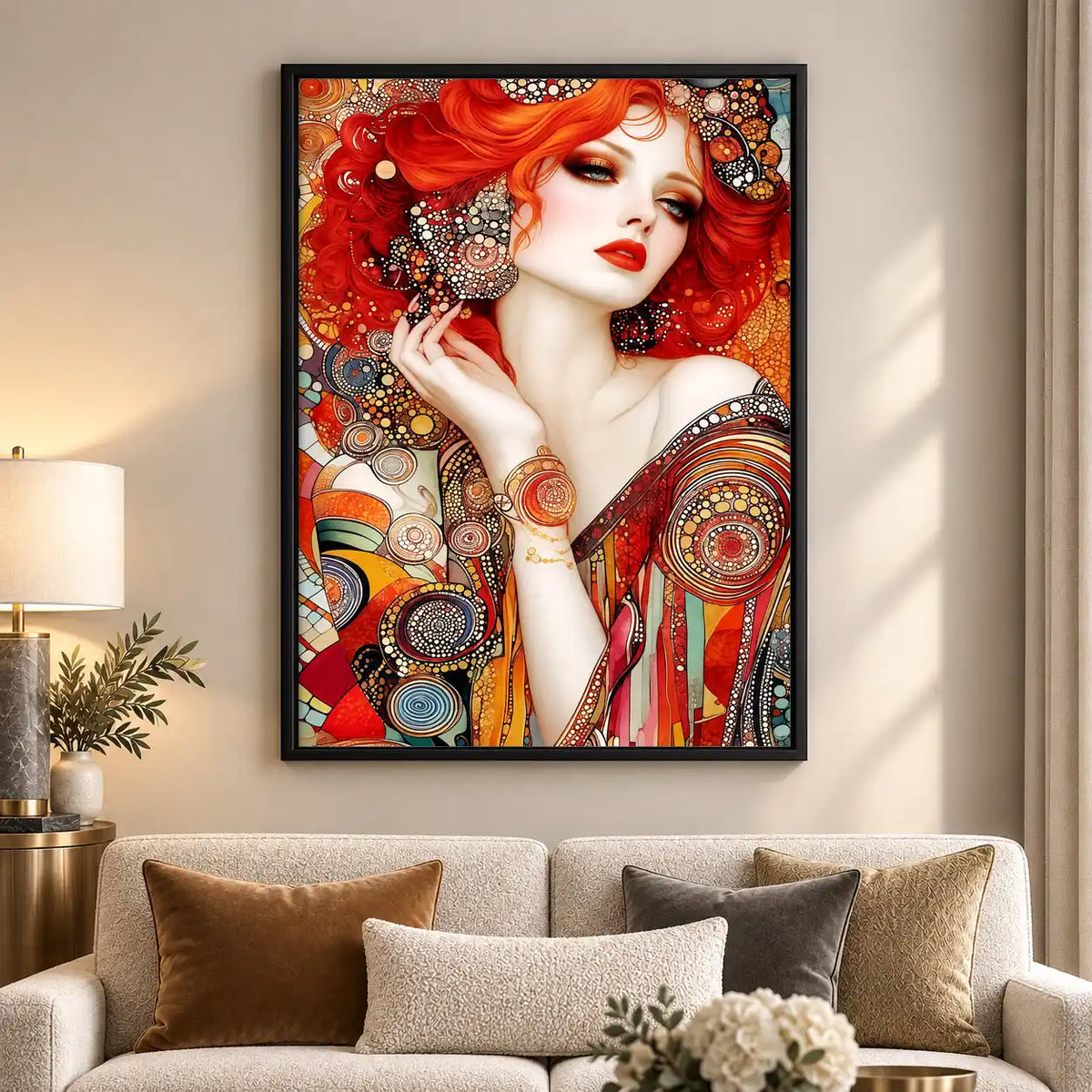 Jeweled Red Haired Muse Wall Art 5